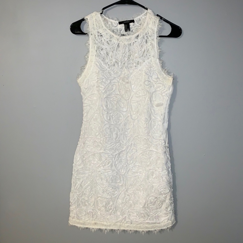 White Lace Tank Dress